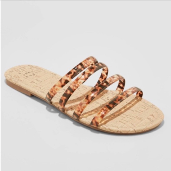 a new day Shoes - A new day avie strappy slide animal sandals 8.5
